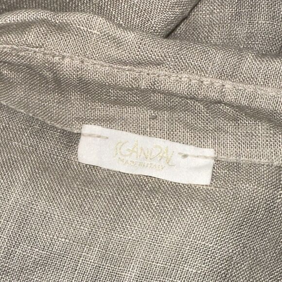 Scandal Italy Women’s 100% Linen Shift Dress Beige One Size - Picture 4 of 5